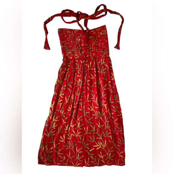 hula hula Dresses & Skirts - VINTAGE NWT HULA HULA RED HALTER HAWAIIAN MIDI DRESS ONE SIZE WOMENS